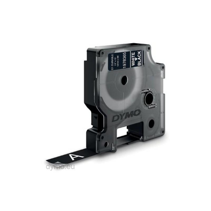(1978365) DYMO CINTA DE TRANSFERENCIA TERMICA D1 DURABLE. ETIQUETA PERMANTE BLANCO SOBRE NEGRO DE 12MMX3M. ROTULADORA LABE...