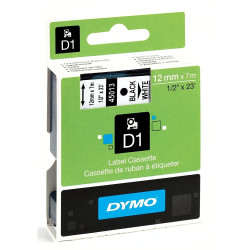 (S0720530) DYMO CINTA DE TRANSFERENCIA TERMICA D1 45013. ETIQUETAS ESTÁNDAR NEGRO SOBRE BLANCO DE 12MMX7M . POLIESTER AUTOA...