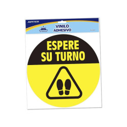 (329036) BISMARK VINILO ADHESIVO REDONDO "ESPERE SU TURNO"