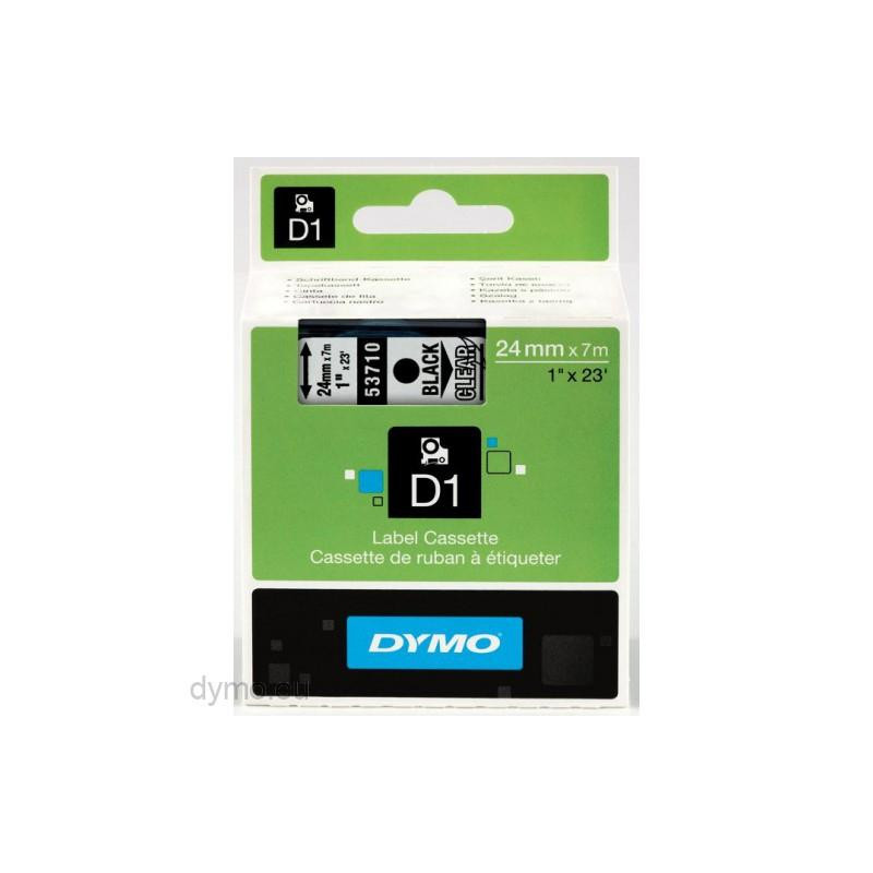 (S0720920) DYMO CINTA DE TRANSFERENCIA TERMICA D1 53710. ETIQUETAS ESTÁNDAR NEGRO SOBRE TRANSPARENTE DE 24MMX7M. POLIESTER ...