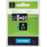(S0721010) DYMO CINTA DE TRANSFERENCIA TERMICA D1 53721. ETIQUETAS ESTÁNDAR BLANCO SOBRE NEGRO DE 24MMX7M. POLIESTER AUTOAD...