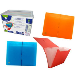 (311829) BISMARK CARPETA FUELLE ACORDEÓN 13 C/GOMA A5 PP TRANSPARENTE C/SURTIDOS