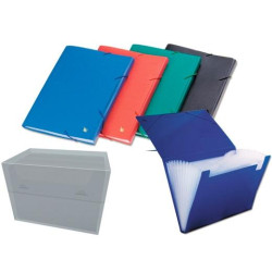 (540230) BISMARK CARPETA FUELLE ACORDEÓN 12 C/GOMA A4 PP OPACO C/SURTIDOS