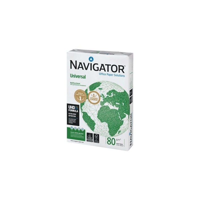 (108805) NAVIGATOR PAPEL UNIVERSAL DIN A4 80GR PAQUETE 500H BLANCO -CAJA 5 UD- *** MAS DE 7 CAJAS SE PALETIZA