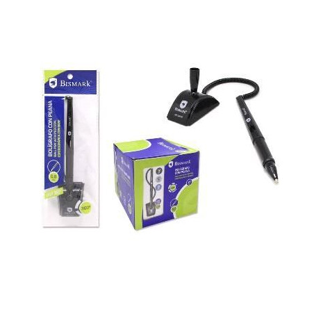 (324110) BISMARK BOLIGRAFO CON PEANA GIRO 360 GRADOS COLORES SURTIDOS BLÍSTER 1 UNIDAD