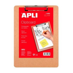 (14684) APLI CLIPBOARD MADERA A4 MARRÓN