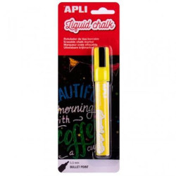 (13956) APLI MARCADOR DE TIZA LÍQUIDA PUNTA REDONDA 5,5MM AMARILLO BLÍSTER 1 UD