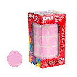 (11489) APLI GOMETS REDONDOS 20MM ROLLO ROSA