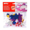 (13485) APLI FORMAS GOMA EVA ADHESIVAS ESTRELLAS CON PURPURINA METALIZADA COLORES SURTIDOS -50U-
