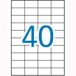 (01286) APLI ETIQUETAS ADHESIVAS 52,5X29,7MM INKJET/LÁSER C/RECTOS 40 X 100H BLANCO