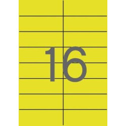 (01595) APLI ETIQUETAS ADHESIVAS 105X37MM INKJET/LÁSER C/RECTOS 16 X 20H AMARILLO FLUORESCENTE