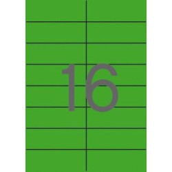 (01598) APLI ETIQUETAS ADHESIVAS 105X37MM INKJET/LÁSER C/RECTOS 16 X 20H VERDE FLUORESCENTE