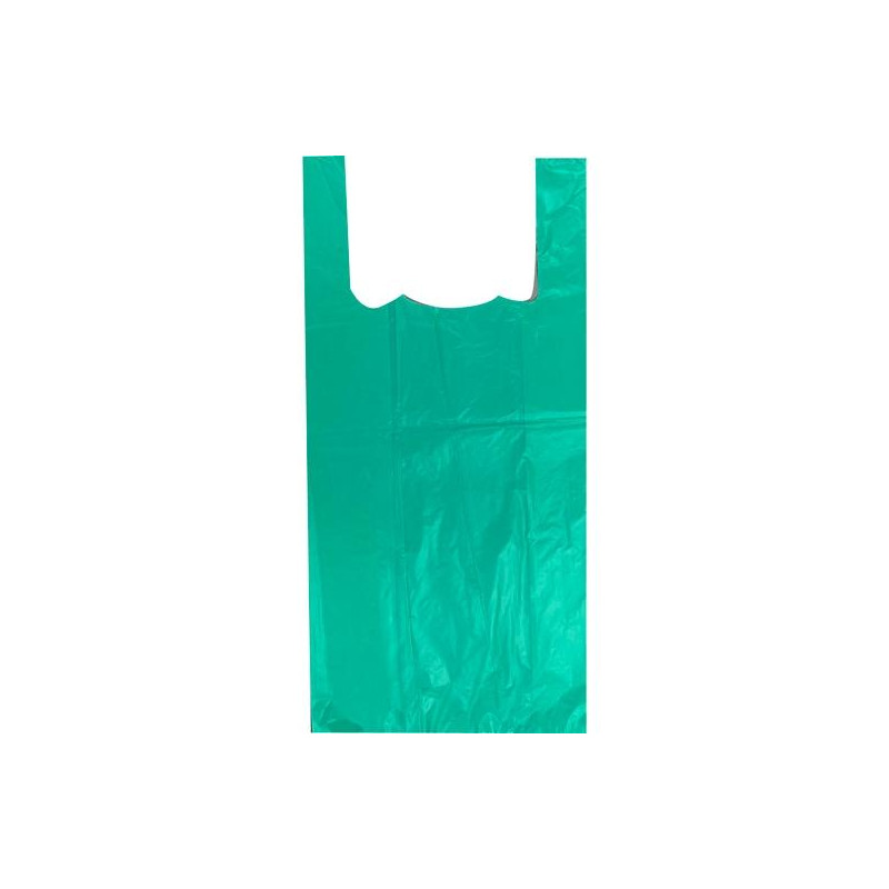 (8094) BOLSA DE ASA ANÓNIMA 42X53CM 50 MICRAS 70% RECICLADO VERDE PAQUETE 2KG