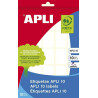 (01640) APLI ETIQUETAS ADHESIVAS 19X27MM ESCRITURA MANUAL C/ROMOS 25 X 10H BLANCO