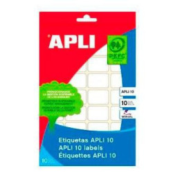 (01646) APLI ETIQUETAS ADHESIVAS 25X40MM ESCRITURA MANUAL C/ROMOS 16 X 10H BLANCO