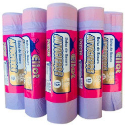 (BOLSAELIOT) ELIOT BOLSA DE BASURA AUTOCIERRE 70X80 ROLLO DE 15 VIOLETA