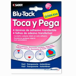 (1694) BOSTIK ADHESIVO TRANSFERIBLE BLU TACK TOCA Y PEGA 4 LÁMINAS