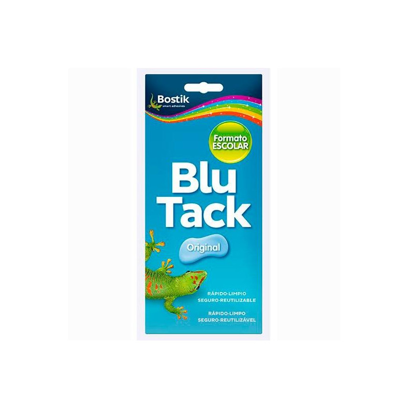 (30610592 (1690)) BOSTIK MASILLA ADHESIVA REUTILIZABLE BLU TACK ORIGINAL FORMATO ESCOLAR 90GR AZUL