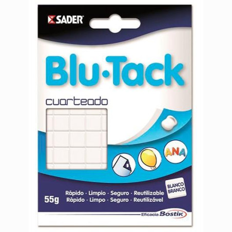 (30817048 (1739)) BOSTIK MASILLA ADHESIVA BLU TACK CUARTEADO 55GR BLANCO