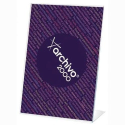 (10907 CS TP) ARCHIVO 2000 EXPOSITOR SOBREMESA EN FORMA DE L DIN A7 VERTICAL 40X75X110 MM CRISTAL TRANSPARENTE