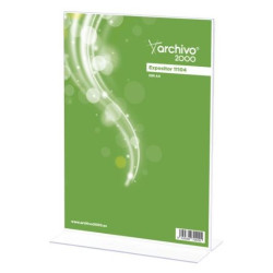 (11104 CS TP) ARCHIVO 2000 EXPOSITOR SOBREMESA EN FORMA DE T DIN A4 VERTICAL 90X210X305 MM CRISTAL TRANSPARENTE