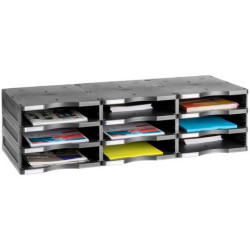 (6633 NE) ARCHIVO 2000 MÓDULO ARCHIVODOC 9 HUECOS ESTANDAR PARA FORMATO DIN A4 360X900X405 MM NEGRO