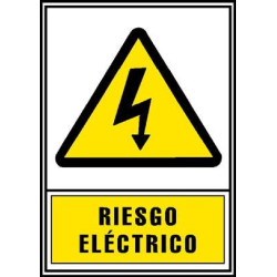 (6172-03 AM) ARCHIVO 2000 SEÑAL "RIESGO ELÉCTRICO" 210X297 PVC AMARILLO