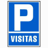 (6173-07 AZ) ARCHIVO 2000 SEÑAL "PARKING VISITAS" 210X297 PVC AZUL Y BLANCO
