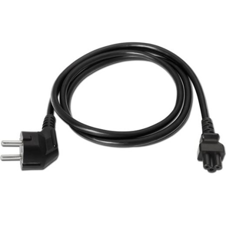 (A132-0172) AISENS CABLE ALIMENTACIÓN TRÉBOL CEE7 ACODADO/M - C5/H NEGRO 1