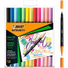 (503847) BIC ROTULADOR INTENSITY TIP FELT PENS PUNTA FINA/PINCEL C/SURTIDOS MIXTOS BLÍSTER 12 UD