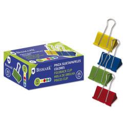 (313326) BISMARK PINZAS ABATIBLES 25MM COLORES SURTIDOS- 12 PINZAS