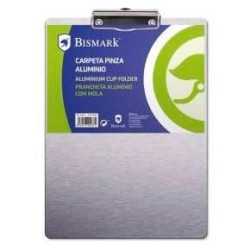 (324937) BISMARK CARPETA FOLIO 23X31,3 CM CON PINZA Y BASE ALUMINIO