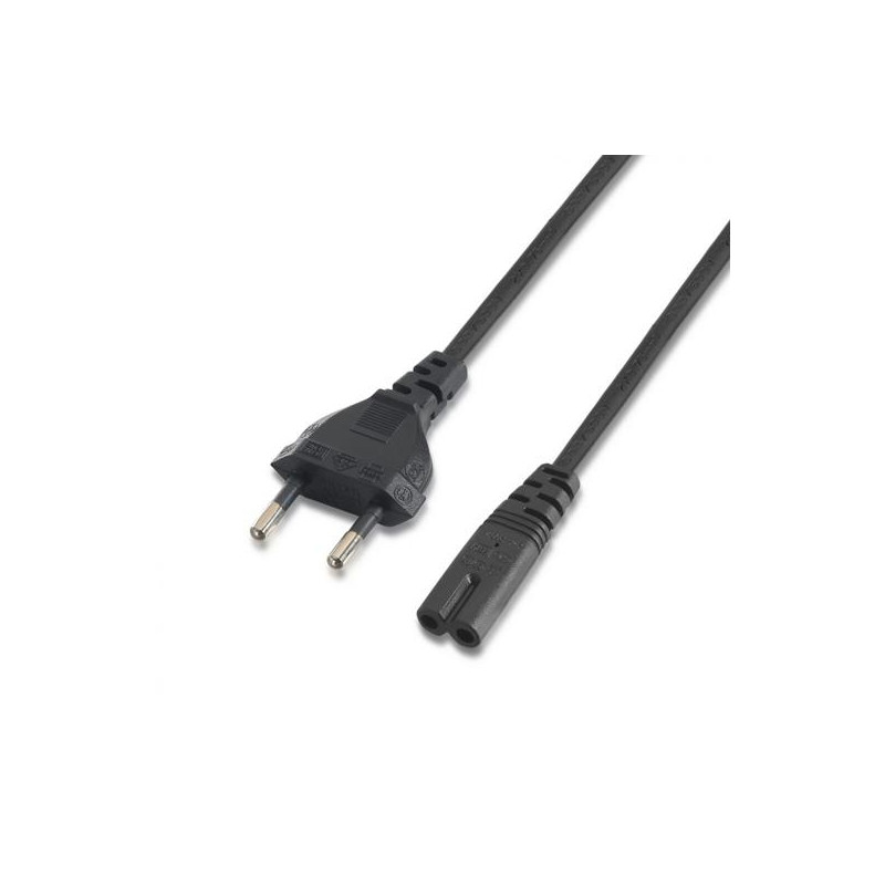 (A132-0173) AISENS CABLE ALIMENTACIÓN FORMA 8 CEE7 16/M-C7/H NEGRO 1