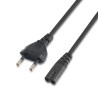 (A132-0173) AISENS CABLE ALIMENTACIÓN FORMA 8 CEE7 16/M-C7/H NEGRO 1