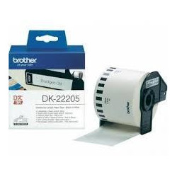 (DK22205) BROTHER CINTA CONTINUA DE PAPEL TÉRMICO ADHESIVO - BLANCO - 62MMX30,48M