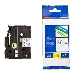 (TZE161) BROTHER CINTA ROTULADORA LAMINADA TEXTO NEGRO SOBRE TRANSPARENTE - 36MMX8M