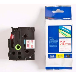 (TZE262) BROTHER CINTA ROTULADORA LAMINADA TEXTO ROJO SOBRE FONDO BLANCO - 36MMX8M