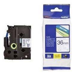 (TZE263) BROTHER CINTA ROTULADORA LAMINADA TEXTO AZUL SOBRE BLANCO - 36MMX8M