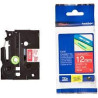 (TZE435) BROTHER CINTA ROTULADORA LAMINADA TEXTO BLANCO SOBRE ROJO - 12MMX8M