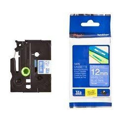 (TZE535) BROTHER CINTA ROTULADORA LAMINADA TEXTO BLANCO SOBRE AZUL - 12MMX8M