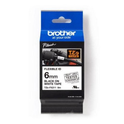 (TZEFX211) BROTHER CINTA ROTULADORA LAMINADA FLEXIBLE TEXTO NEGRO SOBRE BLANCO - 6MMX8M