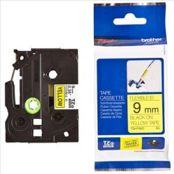 (TZEFX621) BROTHER CINTA ROTULADORA LAMINADA FLEXIBLE TEXTO NEGRO SOBRE AMARILLO - 9MMX8M