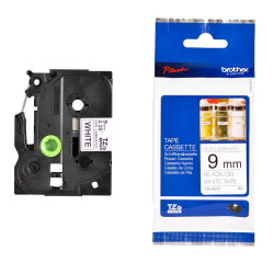 (TZEN221) BROTHER CINTA ROTULADORA NO LAMINADA TEXTO NEGRO SOBRE BLANCO - 9MMX8M
