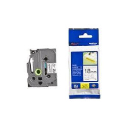 (TZES241) BROTHER CINTA ROTULADORA LAMINADA SUPER ADHESIVA TEXTO NEGRO SOBRE BLANCO - 18MMX8M