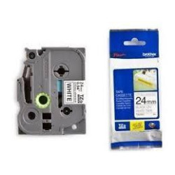 (TZES251) BROTHER CINTA ROTULADORA LAMINADA SUPER ADHESIVA TEXTO NEGRO SOBRE BLANCO - 24MMX8M