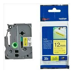 (TZES631) BROTHER CINTA ROTULADORA LAMINADA SUPER ADHESIVA TEXTO NEGRO SOBRE AMARILLO - 12MMX8M