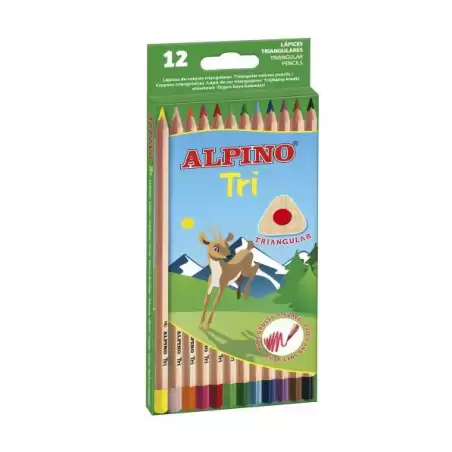 (AL000128) ALPINO LÁPICES DE COLORES TRI 175MM C/SURTIDOS ESTUCHE 12 UD