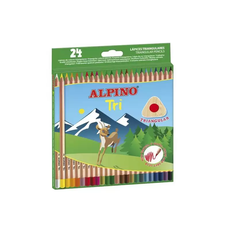 (AL000129) ALPINO LÁPICES DE COLORES TRI 175MM C/SURTIDOS ESTUCHE 24 UD