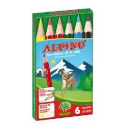 (AL010651) ALPINO LÁPICES DE COLORES CORTOS 85MM C/SURTIDOS ESTUCHE 6 UD