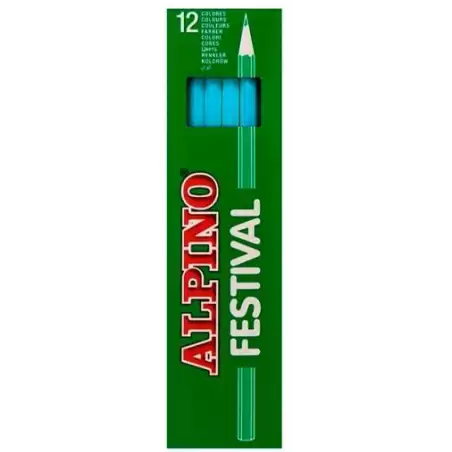 (C0131010) ALPINO LÁPICES DE COLORES FESTIVAL AZUL CLARO CAJA 12 UD